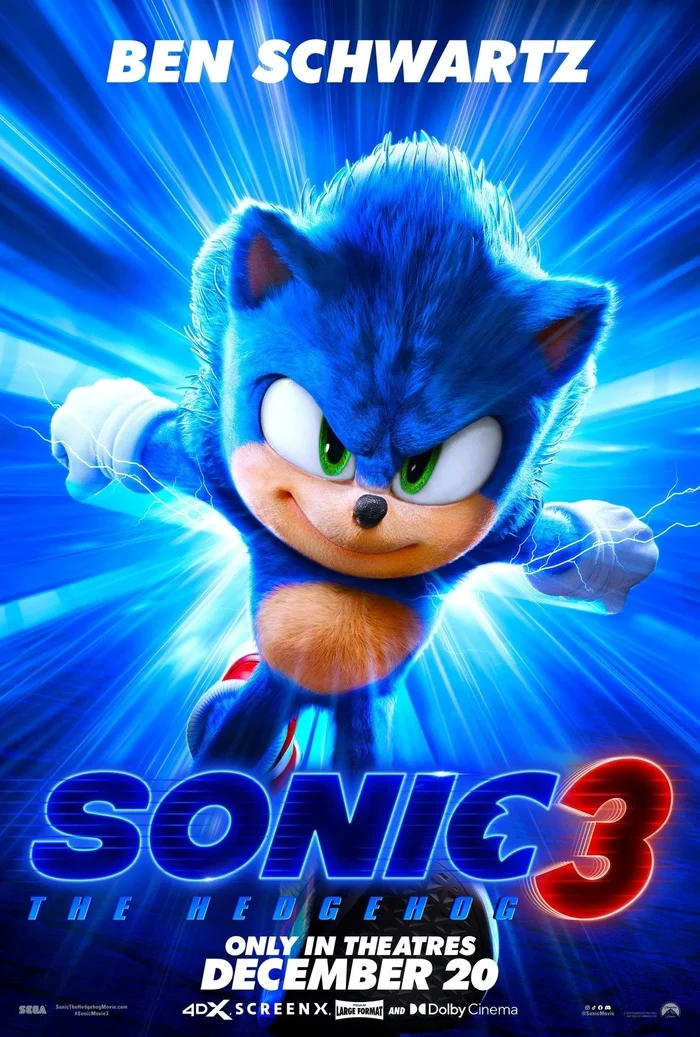 Sonic 3 (2024) Characters Get Their Own Bright Posters - Movies, Sonic in film, Sonic the hedgehog, Poster, Movie Posters, Longpost