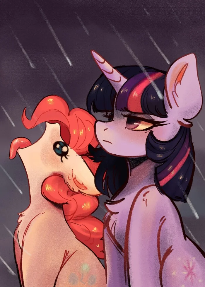 It's raining in the city - My little pony, Twilight sparkle, Pinkie pie