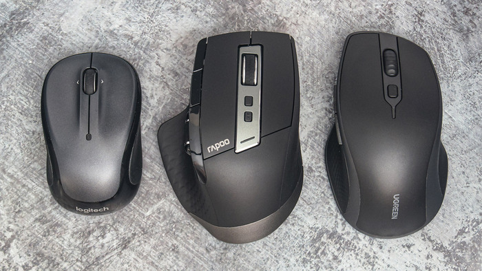 Logitech M325s, Rapoo MT750S, Ugreen MU101