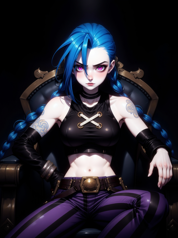  #101 () , Anime Art,  , Flux,  , Stable Diffusion, , League of Legends, Jinx, 