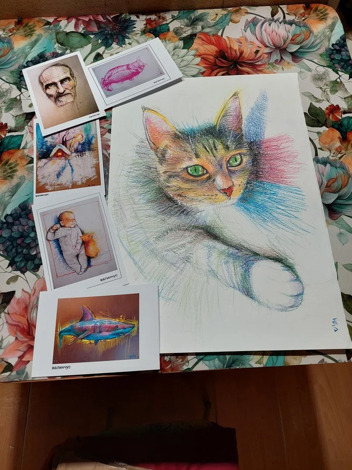 Portrait of Yashka in the interior - My, cat, Cat lovers, Pet the cat, Fluffy, Tricolor cat, Fat cats, Thank you, Good league, Maine Coon, Art, Graphics, Drawing, Animalistics, Longpost