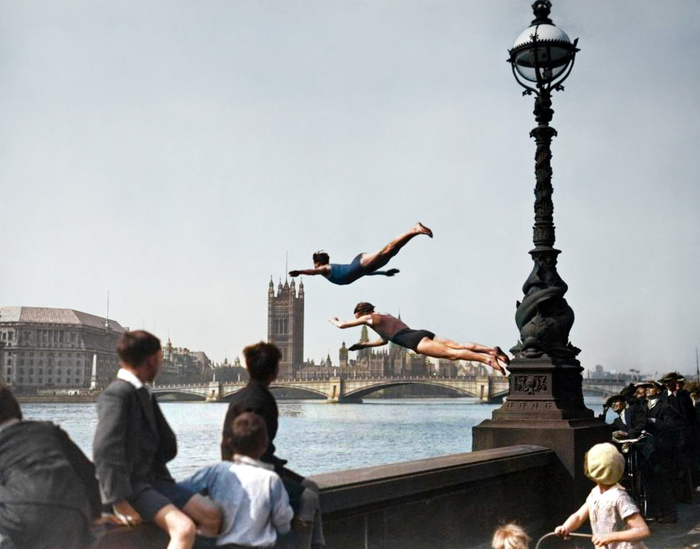 Любопытные фотографии из прошлого Великобритании. 20 раскрашенных фотографий ХХ века. Часть VIII Старое фото, Фотография, Историческое фото, Великобритания, 20 век, Колоризация, Англия, Лондон, Длиннопост