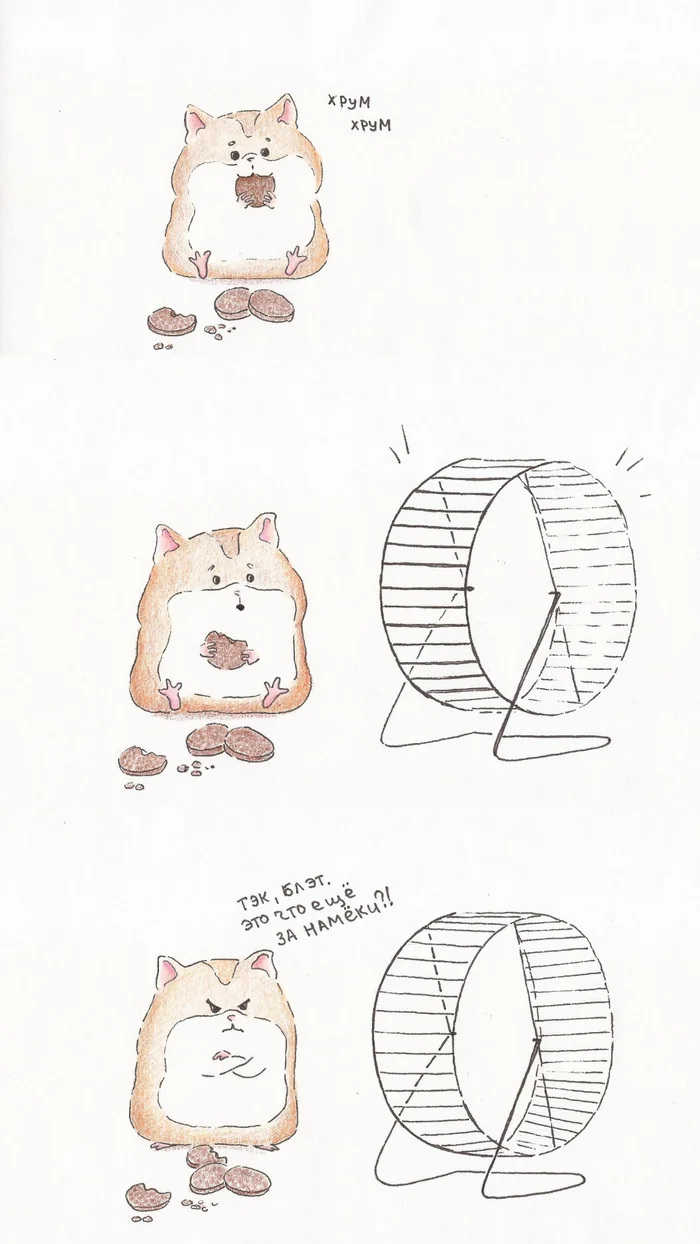 Pictures about a hamster - My, Picture with text, Humor, Comics, Hamster