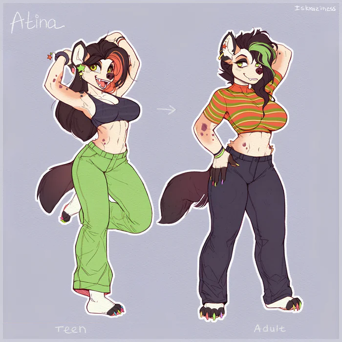 Atina - Фурри, Антро, Арт, Furry hyena, Iskra