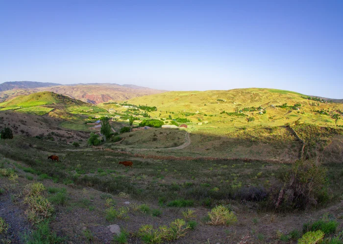 In the mountains of Uzbekistan - My, Uzbekistan, The mountains, Panoramic shooting, Spherical panorama, Mountain tourism, The photo