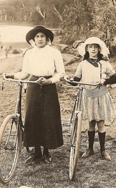 Ladies of the early 20th century and their bicycles - Past, Old photo, Historical photo, 20th century, A bike, Film, History (science), Black and white photo, Retro, Longpost