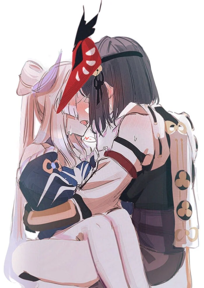 Sara & Kokomi - Anime art, Anime, Friend, Yuri, Genshin impact, Kujou Sara (Genshin Impact), Sangonomiya Kokomi