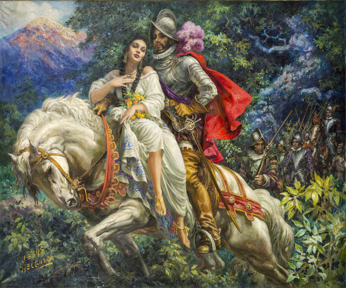 Художник Хесус Хельгуэрра. "Марина и Кортес".