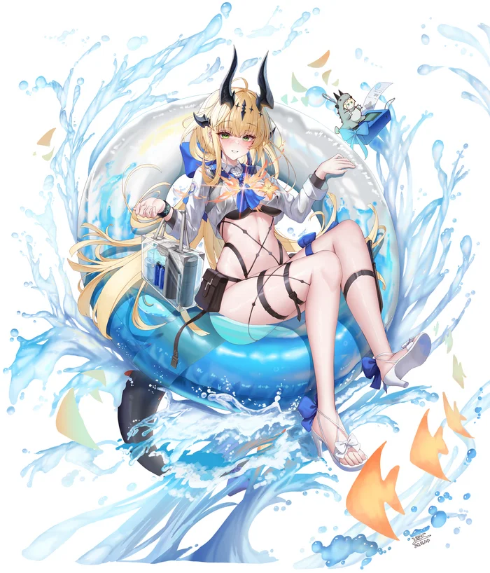 Reed - Anime art, Anime, Arknights, Reed (Arknights), Inflatable circle