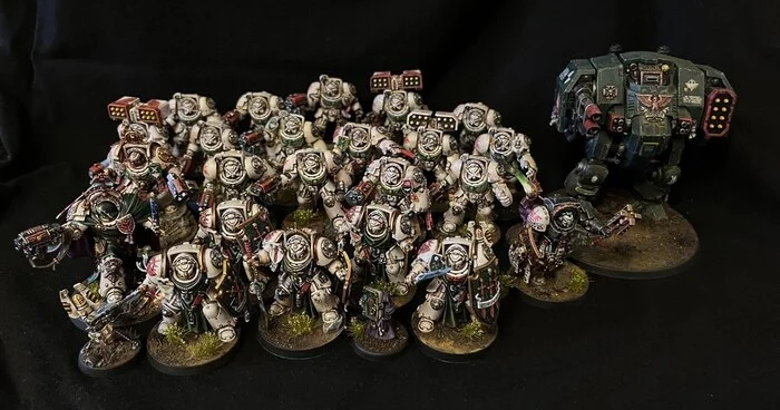 Dark Angels Terminators in detail. The First Company is ready to defend the Imperium! - Wh miniatures, Oldfags, Warhammer, Warhammer 40k, Miniature, Painting miniatures, Grimdark, Chaos, Imperium, Dark Angels, Terminator, Board games, Death, Painting, Paint, VKontakte (link), Longpost