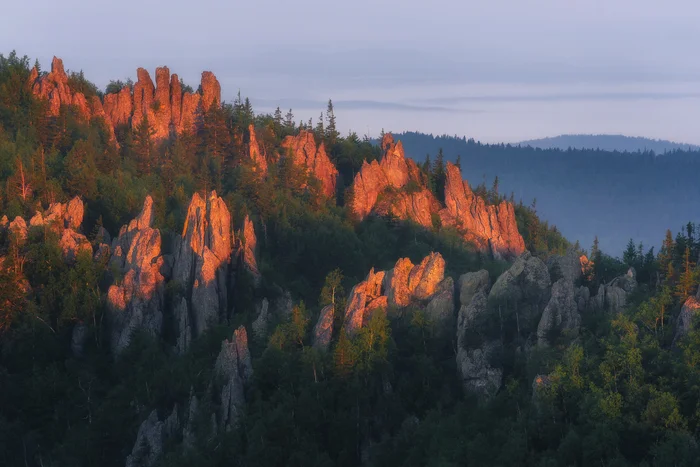 Dawn on the rocks of Taganay - My, Landscape, The photo, Southern Urals, Ural mountains, Beautiful view, Taganay, dawn