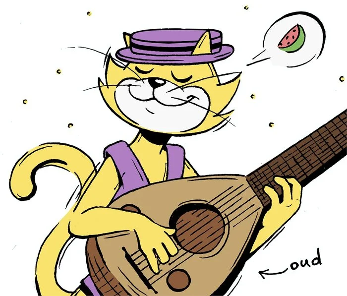 Top Cat Plays Mandolin and Thinks About Watermelon - Author @sarroora - Hanna-Barbera, Art