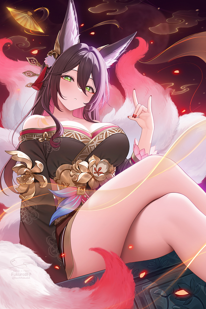  Anime Art, , Honkai: Star Rail, Fugue (Honkai: Star Rail), Animal Ears, , , Fukuro