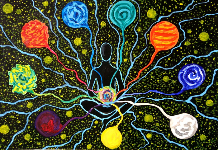 "Загадка вселенной", А3, гуашь, 2018 г