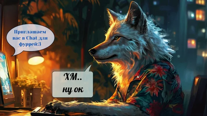 Фурри арт от Wolfmks #232 who? - Моё, Арты нейросетей, Арт, Фурри, Furry Art, Furry wolf, Экспрессионизм, Картинка с текстом, Длиннопост