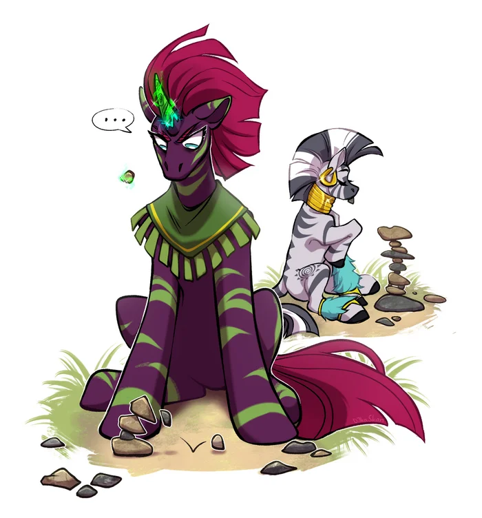 Tempest masters his new horn - My little pony, Tempest shadow, Zecora