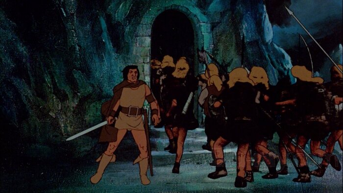 Кстати, это Арагорн из мультфильма по "Властелину колец" 1978 года, и тут он действительно без штанов :)