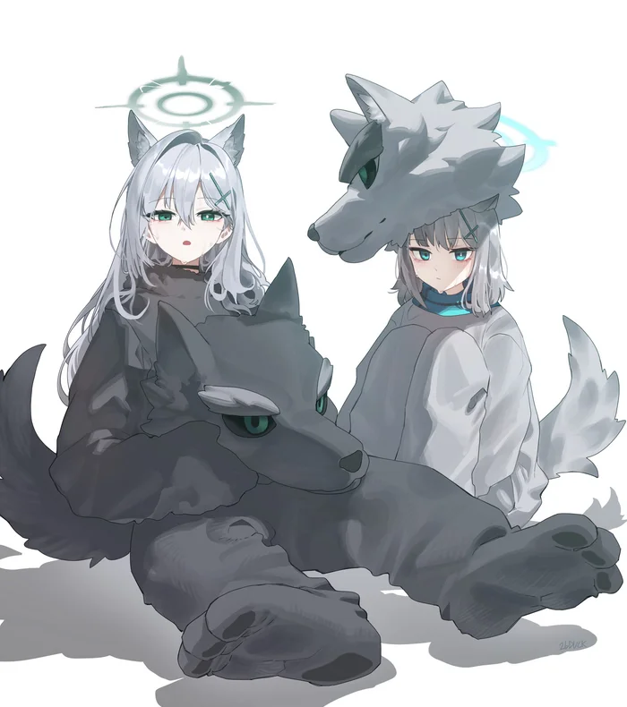 Wolves - Blue archive, Sunaookami shiroko, Shiroko Terror, Art, Girls, Games, Anime art, Anime, Animal ears