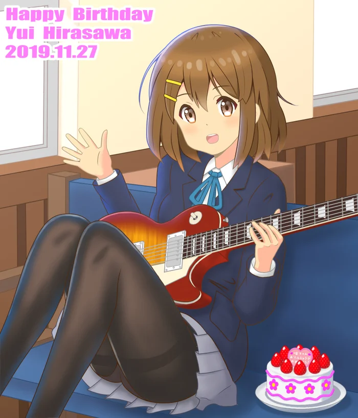 Happy Birthday to the cute guitarist Yui Hirasawa :3 - Anime, Anime art, Yui Hirasawa, k-On