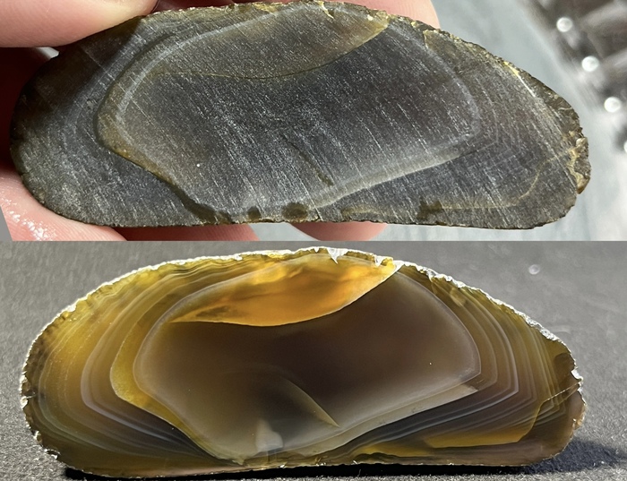 Второй камень до и после полировки