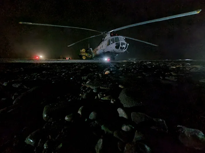 End of work. Night... - Aviation, Helicopter, Night, The photo