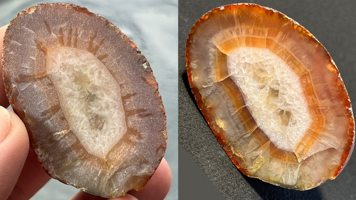 Четвертый камень до и после полировки