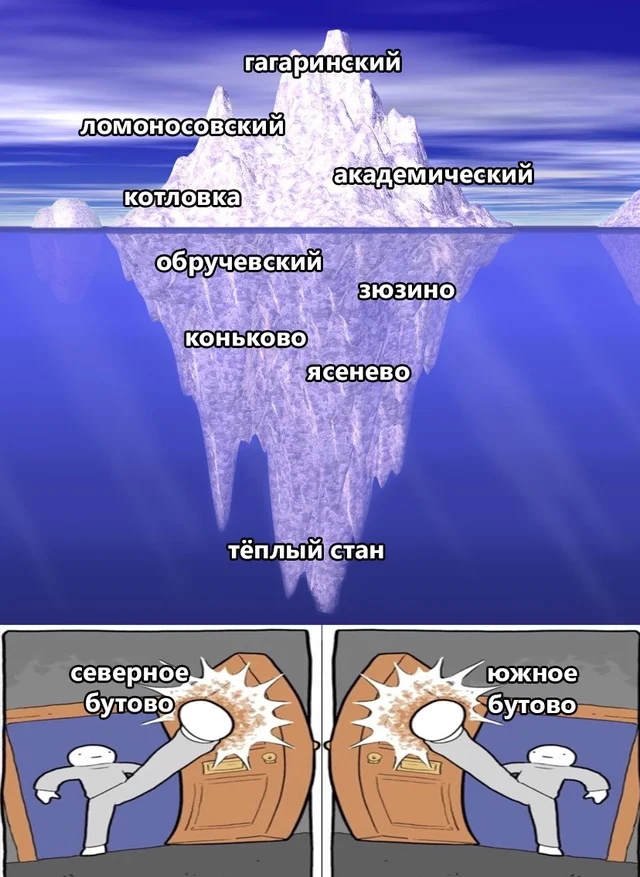 Correct map of the South-West of Moscow - Moscow, Humor, Picture with text, SZAO, Southwest, South-West, District, Butovo, Teply Stan, Yasenevo, Konkovo, Zyuzino