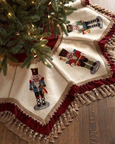 The Christmas tree also has clothes... - Christmas trees, New Year, Skirt, Decor, With your own hands, Atmosphere, Holidays, Old New Year, Decoration, Sewing, Knitting, Application, Rhinestones, Story, Christmas, Longpost