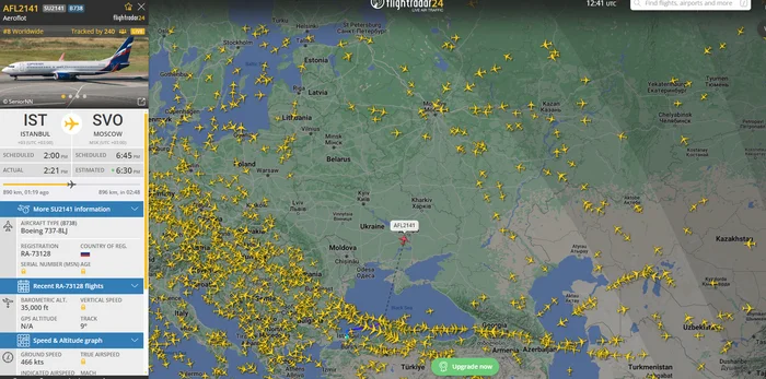 С пути сбился или так нужно? - Flightradar24, Самолет, Аэрофлот, Скриншот