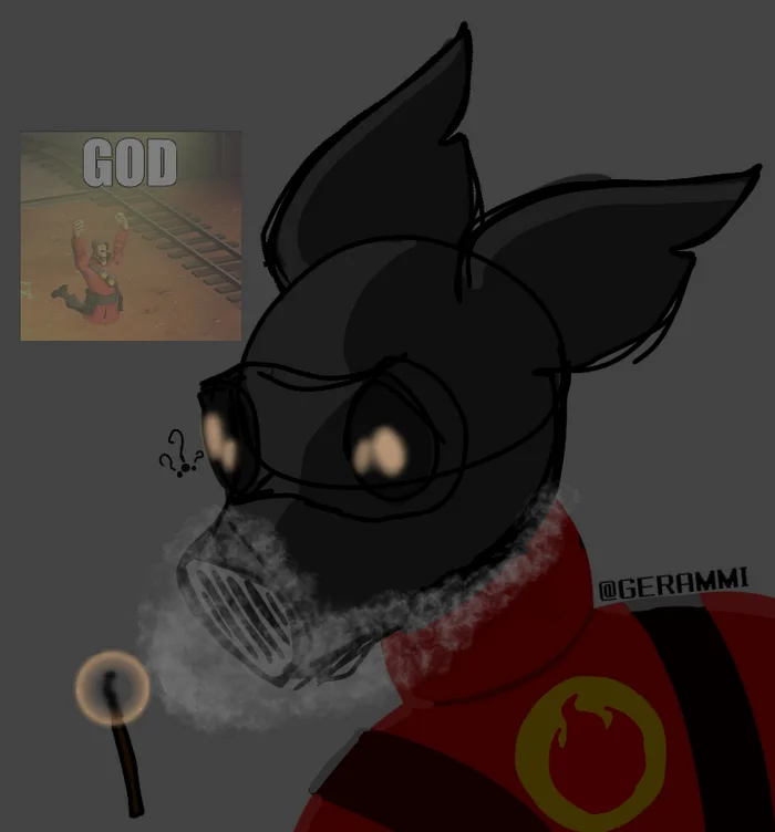 Пайро : - Моё, Team Fortress 2, Арт, Furry Art, Furry wolf, Игры, Game Art