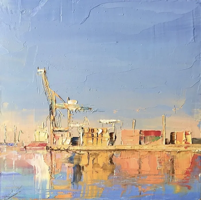 Port by Vladislava Duleva - My, Painting, Oil painting, Painting, Author's painting, Etude, Canvas