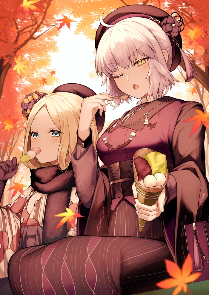 Autumn maple - Anime, Anime art, Fate, Fate grand order, Jeanne alter, Abigail williams