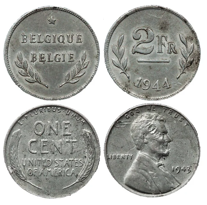 Zinc cent, also known as 2 francs - My, Numismatics, Coin, Europe, USA, The photo, Belgium, Nikon