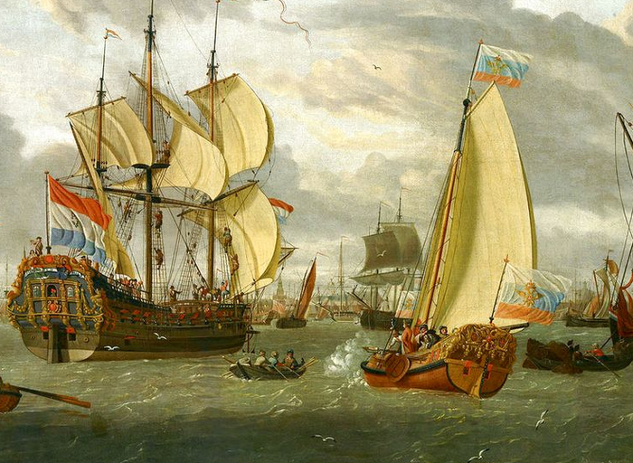 Картина Яковба Сторка. Зеленые паруса на заднем плане