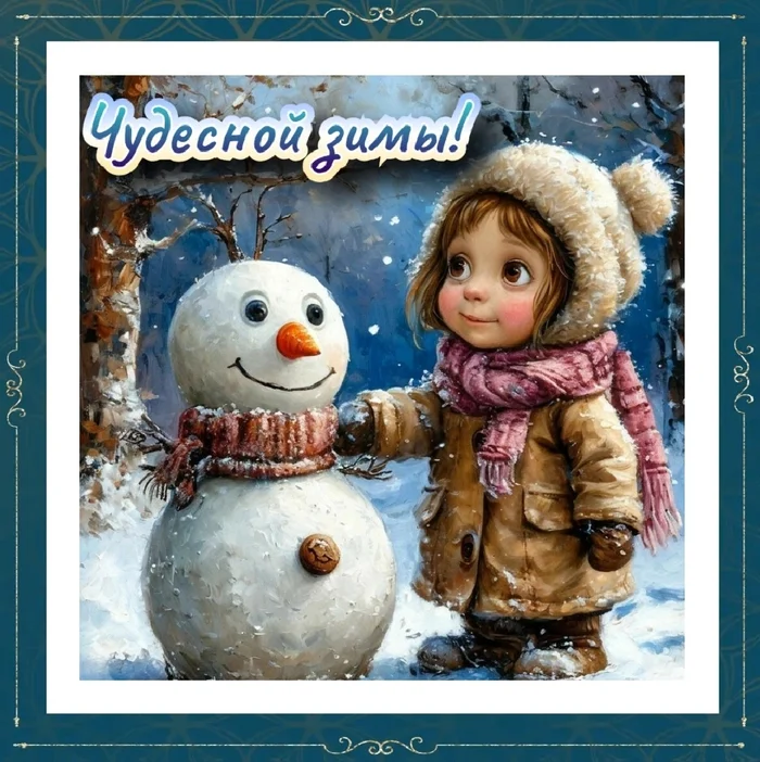 December 1st - Winter and pre-holiday mood - My, December, Winter, Neural network art, Postcard, New Year