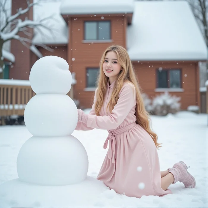 Time to make snowmen! - My, Images, Neural network art, Concept Art, Artificial Intelligence, snowman, Winter, Snow, Winter fun, Christmas, Mood, Relaxation, Children, Snowfall, Longpost