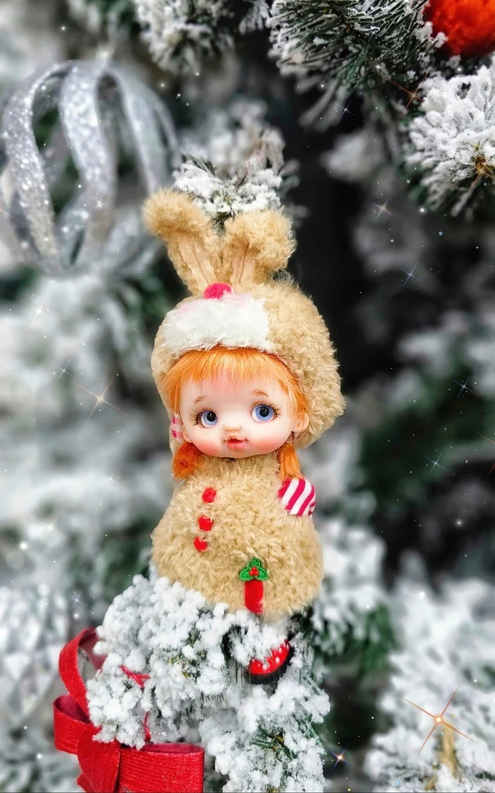 The first day of winter - My, Needlework without process, Doll, Jointed doll, Handmade, Creation, Longpost