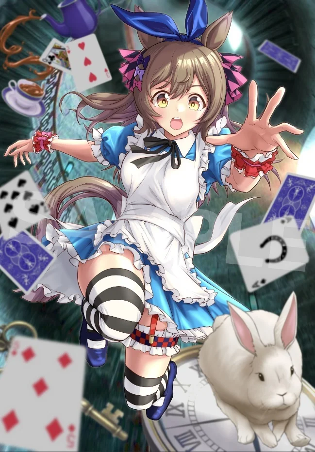 Smart Falcon in Wonderland - Anime, Anime art, Uma musume pretty derby, Animal ears, Tail, Crossover, Alice in Wonderland, White Rabbit