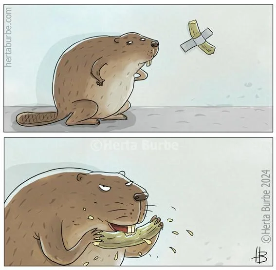 Beaver - Herta Burbe, Comics, Beavers, Stick