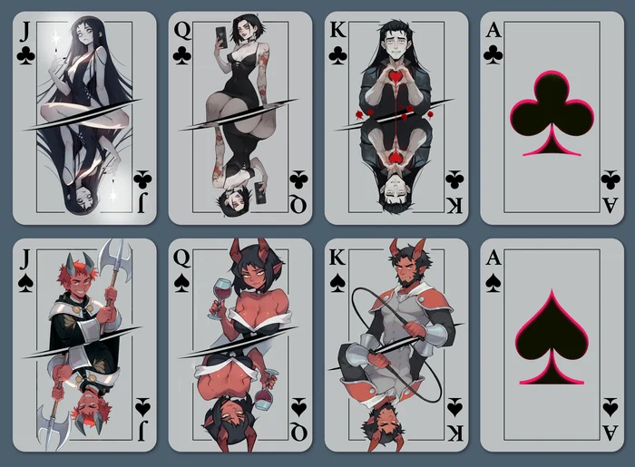 Neuromaps - My, Neural network art, Art, Playing cards, Vampires, Succubus, Stable diffusion