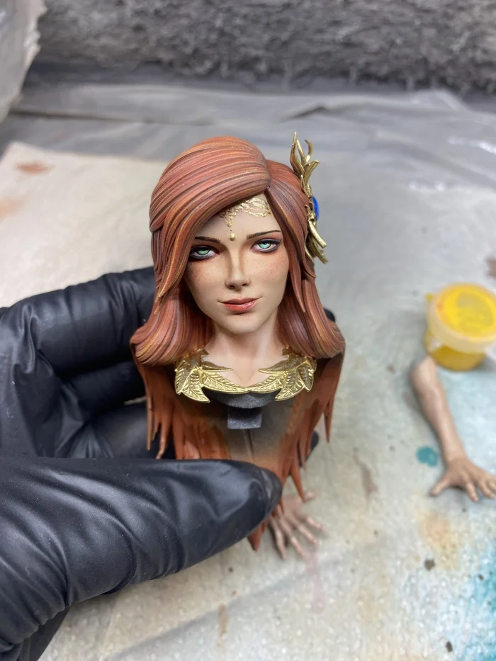 Triss Merigold. Everyday life of face painting - My, Painting miniatures, 3D печать, Collectible figurines, Triss Merigold, Witcher