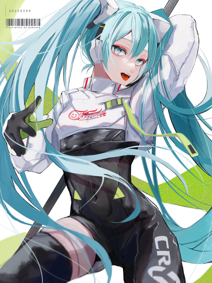 Hatsune Miku #188 , Anime Art, Hatsune Miku, Racing Miku, Vocaloid, , ,  , , Bodysuit, , , 