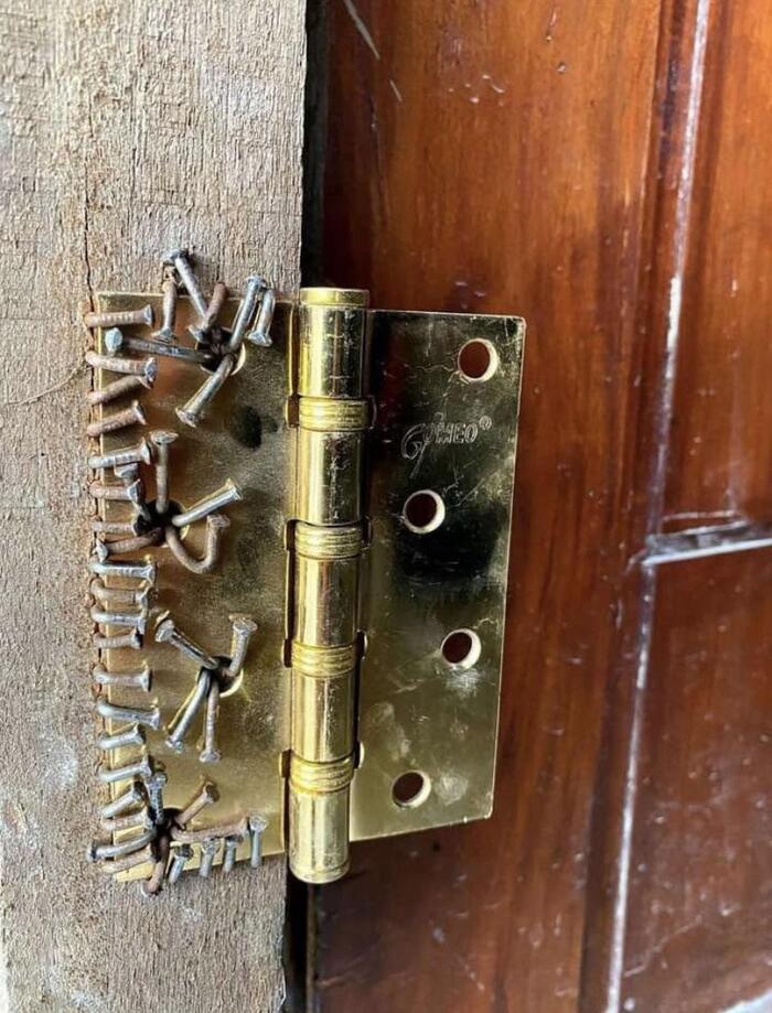 H - reliability - The photo, Door hinges, Nails, I'm an engineer with my mother, Humor