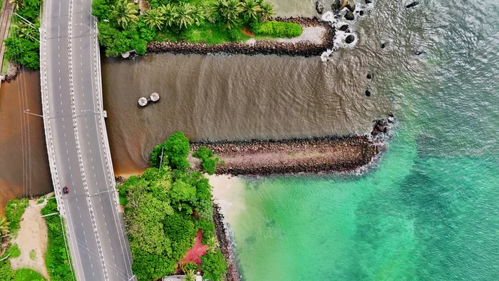 Midigama - My, Travels, The photo, Dji, Sri Lanka, Quadcopter, Aerial photography, Palm trees, Ocean, Ceylon, Island, Beautiful view, River, Indian Ocean, Shore