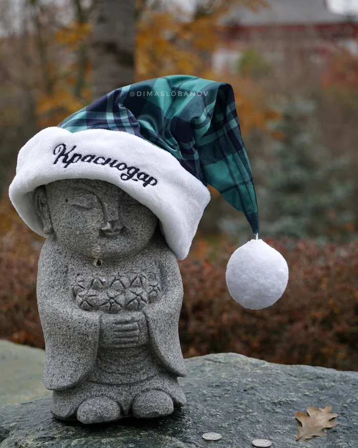 Jizo Welcome Winter - My, Buddha, Japanese Garden, Galitsky Park, Krasnodar Park, Krasnodar, The photo, Longpost