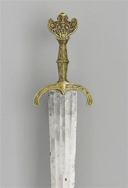 Sword with richly decorated bronze hilt and etched blade, Northern Italy, 16th century - beauty, Historical photo, History (science), Sword, Steel arms, 16th century, Renaissance, Italy