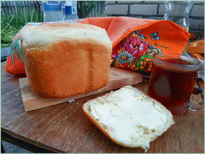 Evening tea - My, The photo, Nature, Summer, Tea, Bread, A sandwich