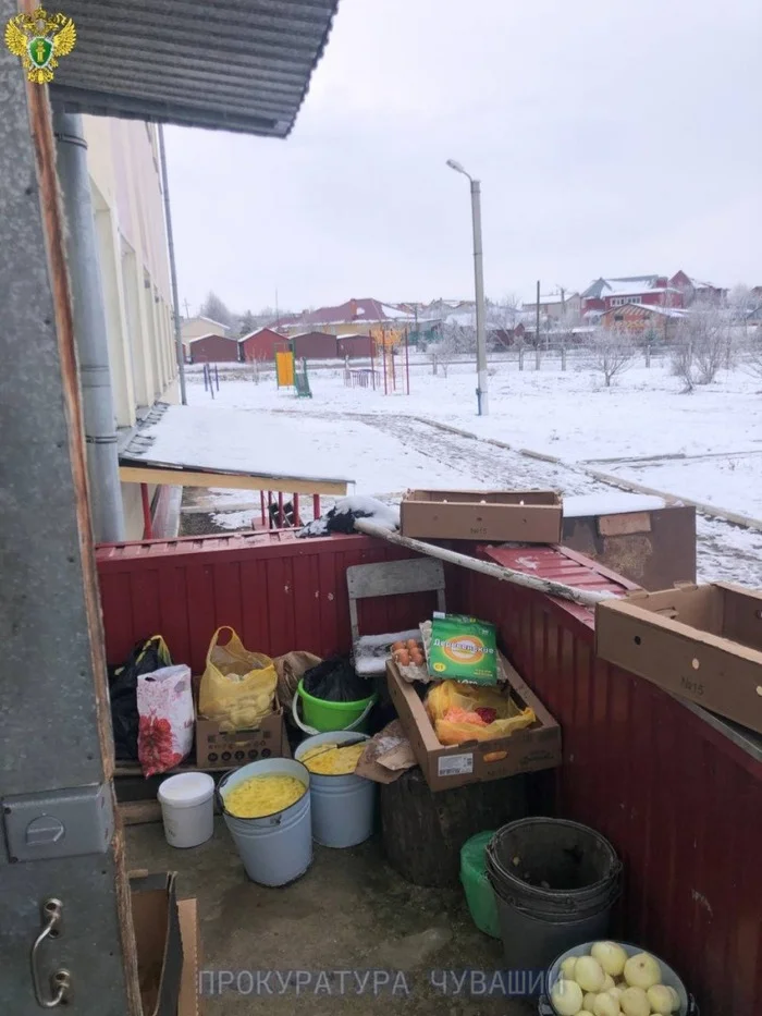 All the best for the children? At school, food was stored on the porch along with vegetable peelings - Children, Nutrition, School, Prosecutor's office, Canteen, Telegram (link), Longpost