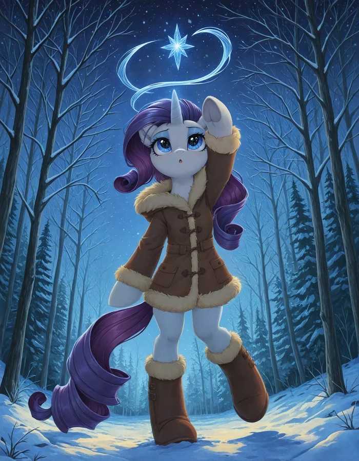 Frosty beauty - My little pony, Rarity, Neural network art