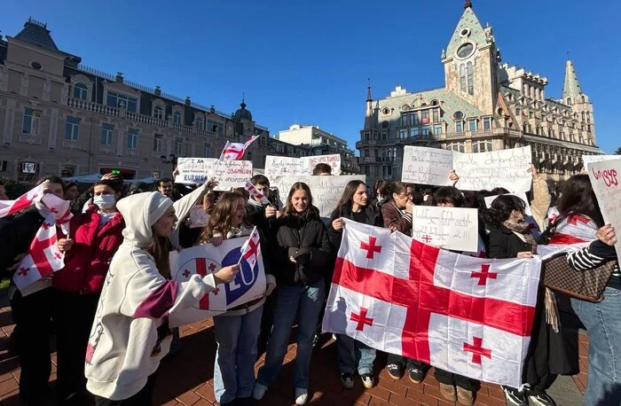 Reply to the post Eating Babies - Protests in Georgia, Telegram (link), Reply to post, Vertical video, Video, Batumi, Madness, Protest, Pupils, Salome Zurabishvili, news, Georgia, Politics